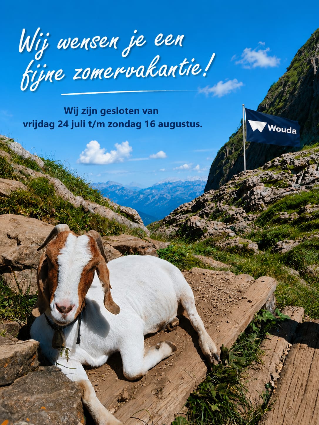 Wij zijn tijdens de bouwvak gesloten van donderdag 24 juli t/m zondag 16 augustus.  Wij wensen iedereen een fijne vakantie.  In geval van calamiteiten kunt u het volgende nummer bellen: 06-54397477
